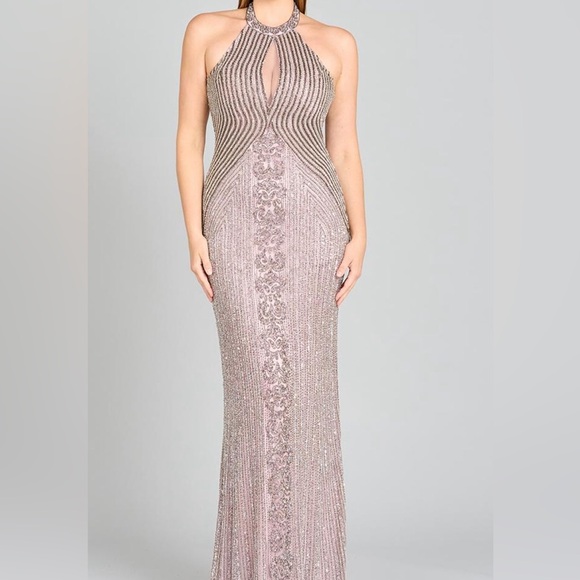 LARA Pink and Silver Maxi Dress - Picture 1 of 2